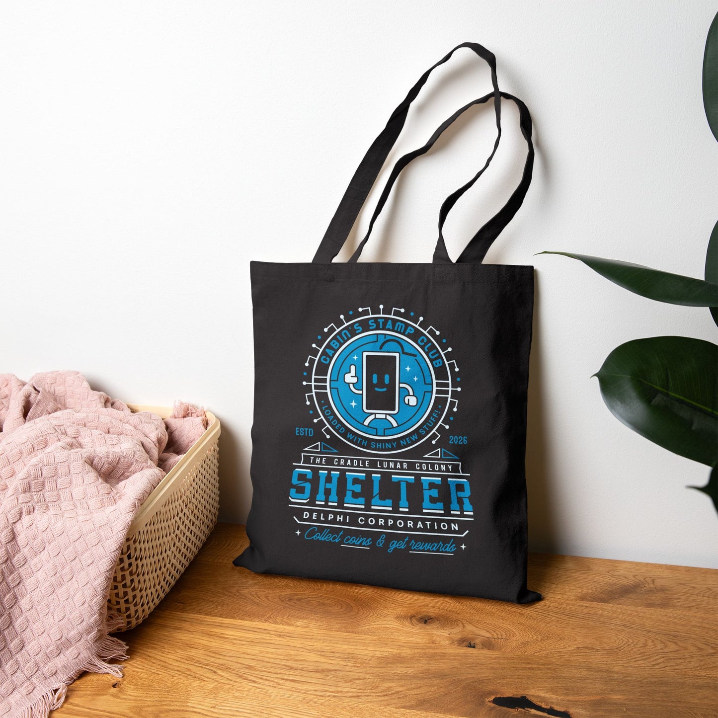 Cabin Coins Stamp Club Emblem Tote Bag