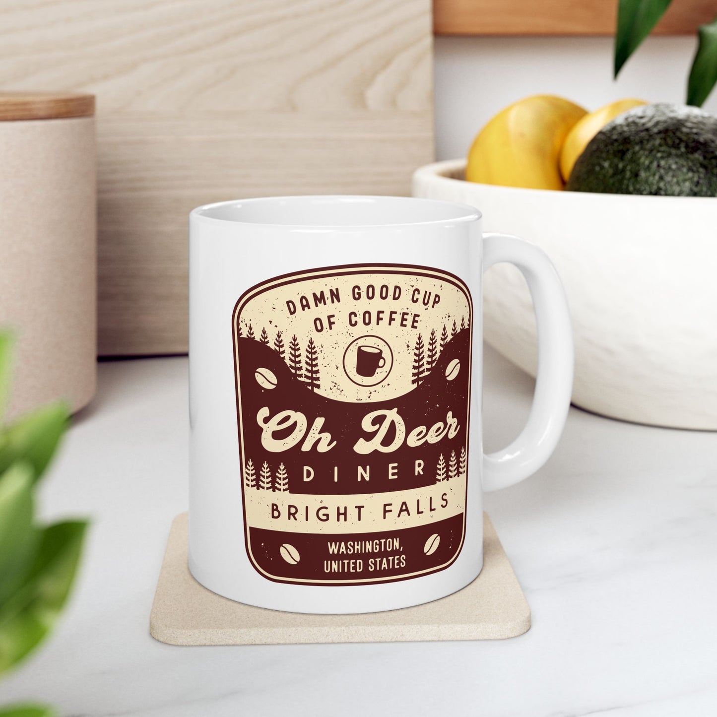 Oh Deer Diner Emblem Ceramic Mug