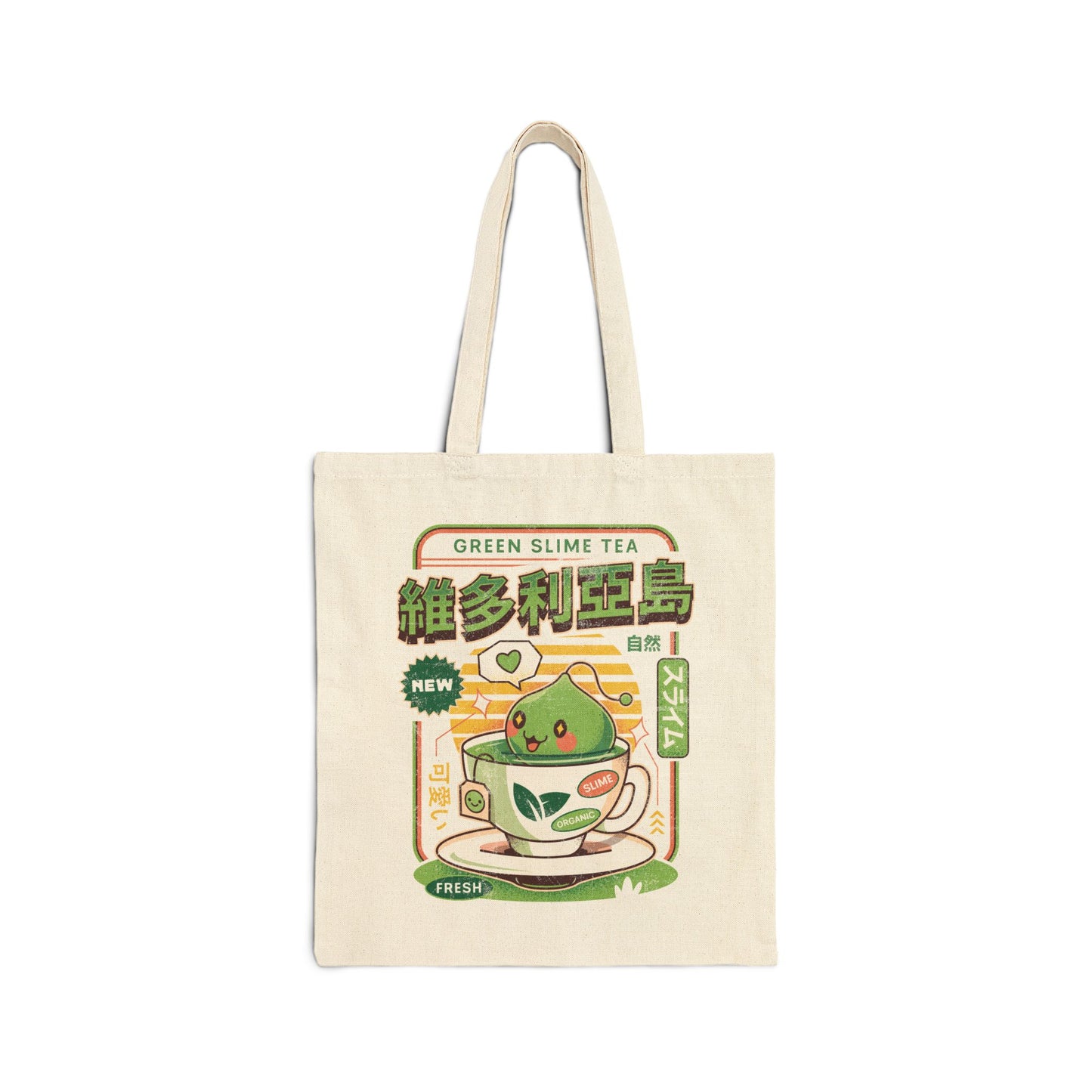 Ramuramu Valley Green Tea Cotton Canvas Tote Bag