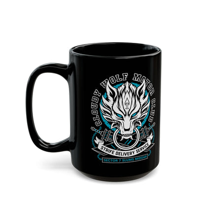 Cloudy Wolf Midgar Motor Black Mug
