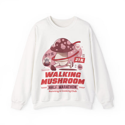 Walking Mushroom Marathon Unisex Crewneck Sweatshirt