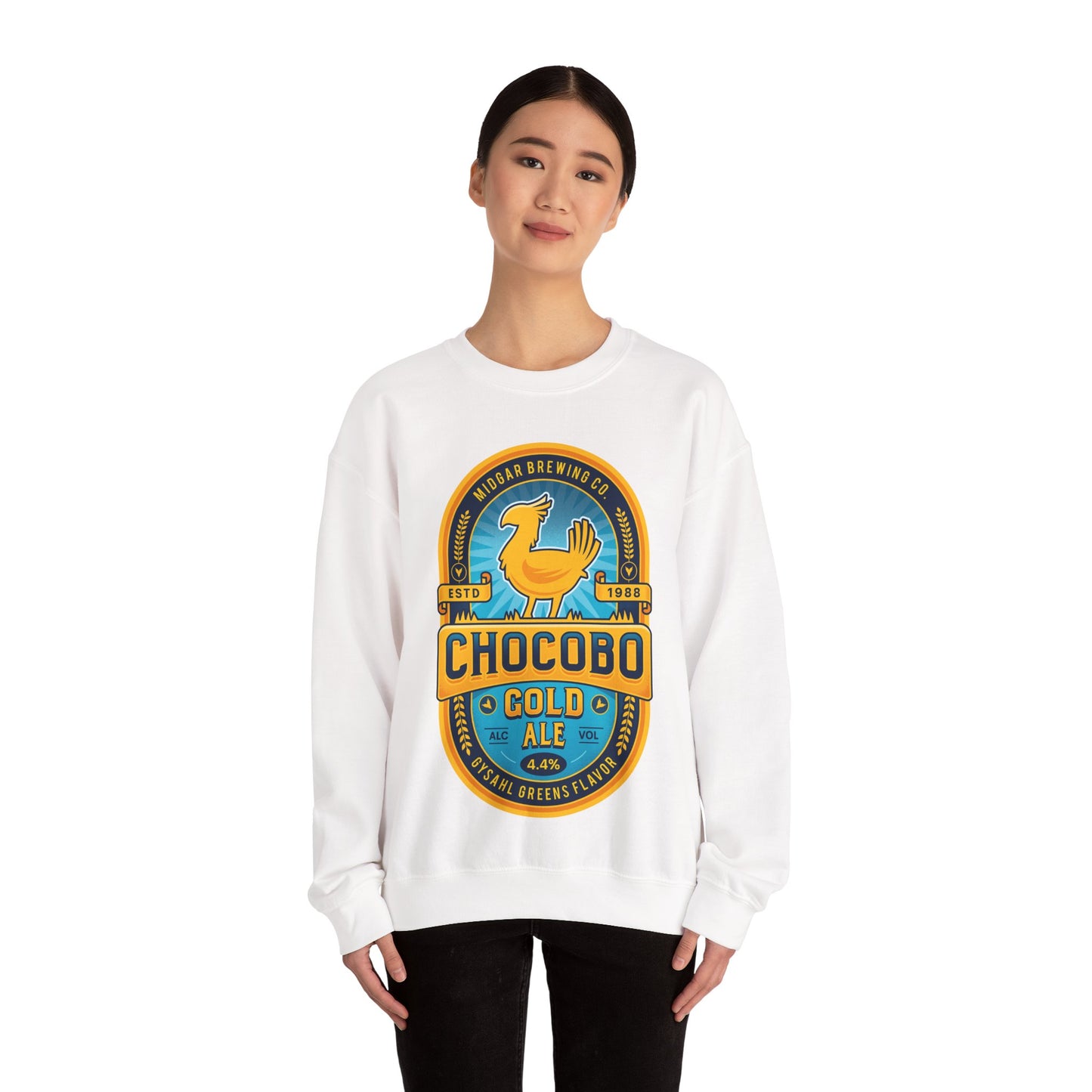 Chocobo Gold Beer Emblem Unisex Crewneck Sweatshirt