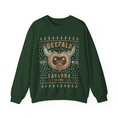 Savanna Beefalo Ugly Sweater Unisex Crewneck Sweatshirt