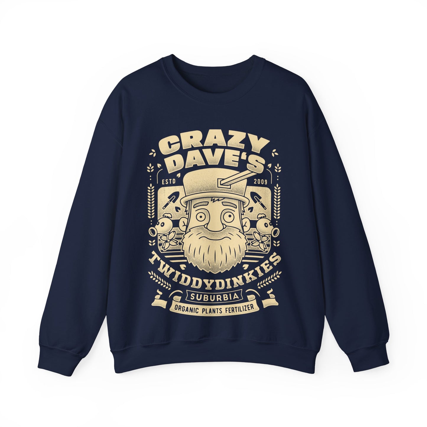 Crazy Dave Emblem Grunge Crewneck Sweatshirt