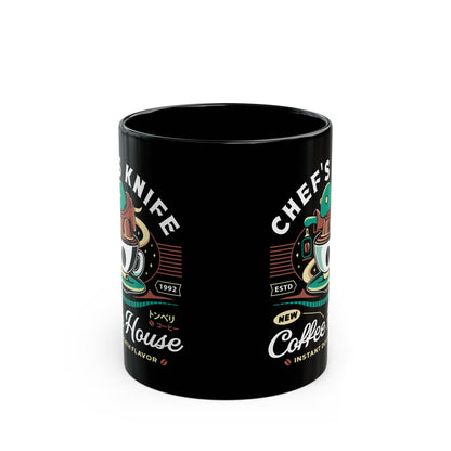 Chefs Knife Coffee Crest Black Mug