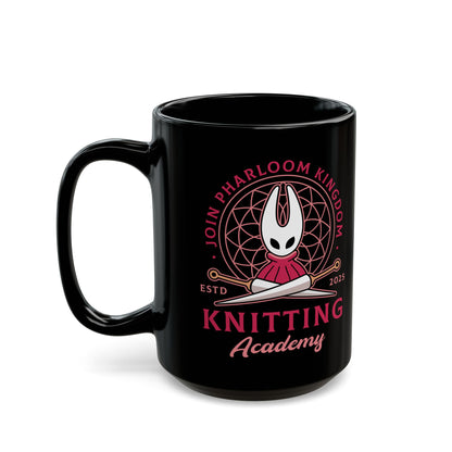 Pharloom Knitting Emblem Black Mug