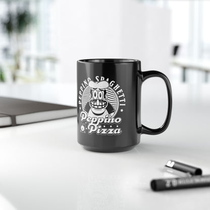 Peppino Pizza Crest Black Mug