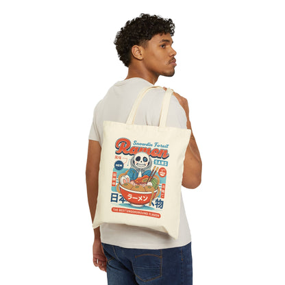 Snowdin Forest Ramen Vintage Cotton Canvas Tote Bag