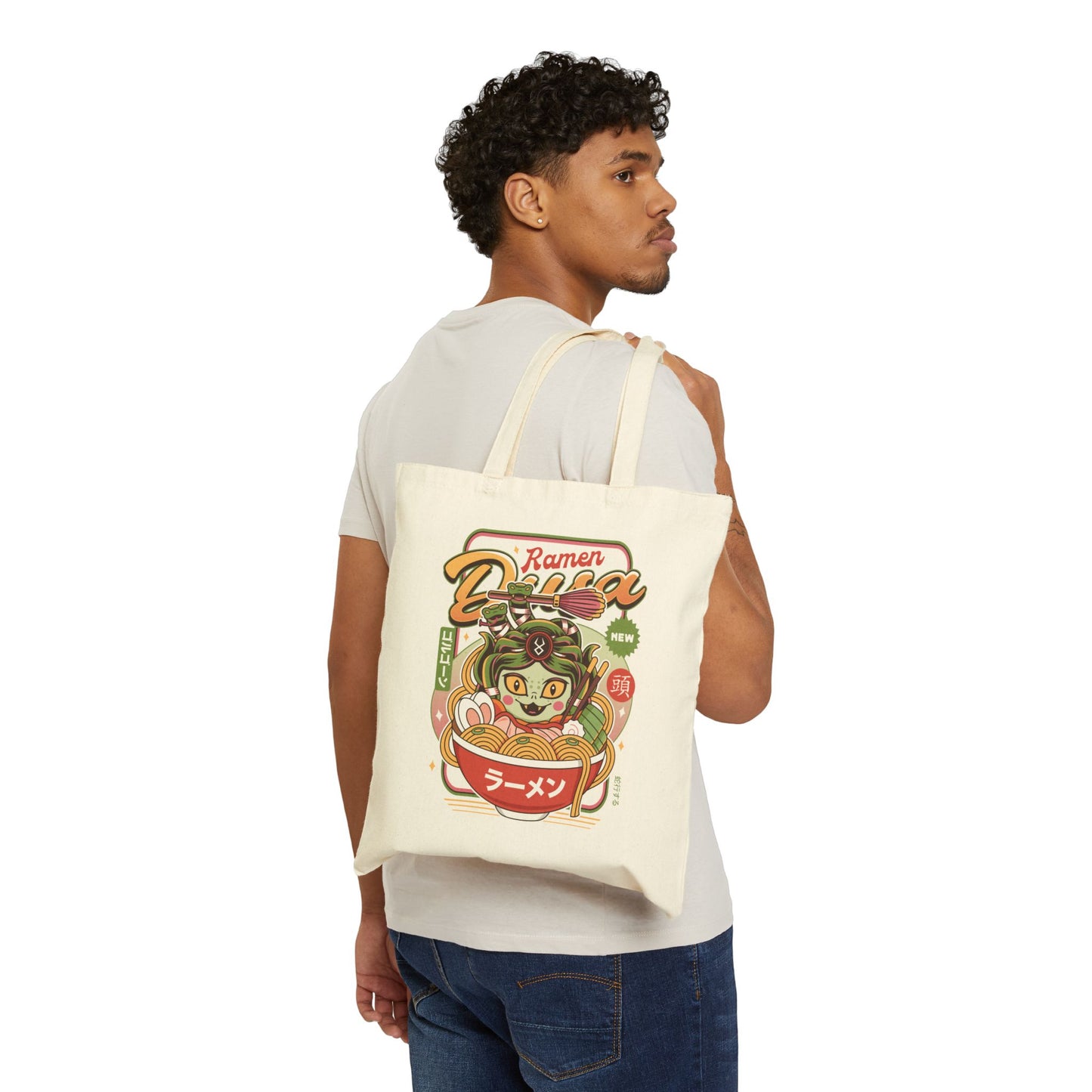Dusa Vintage Ramen Cotton Canvas Tote Bag