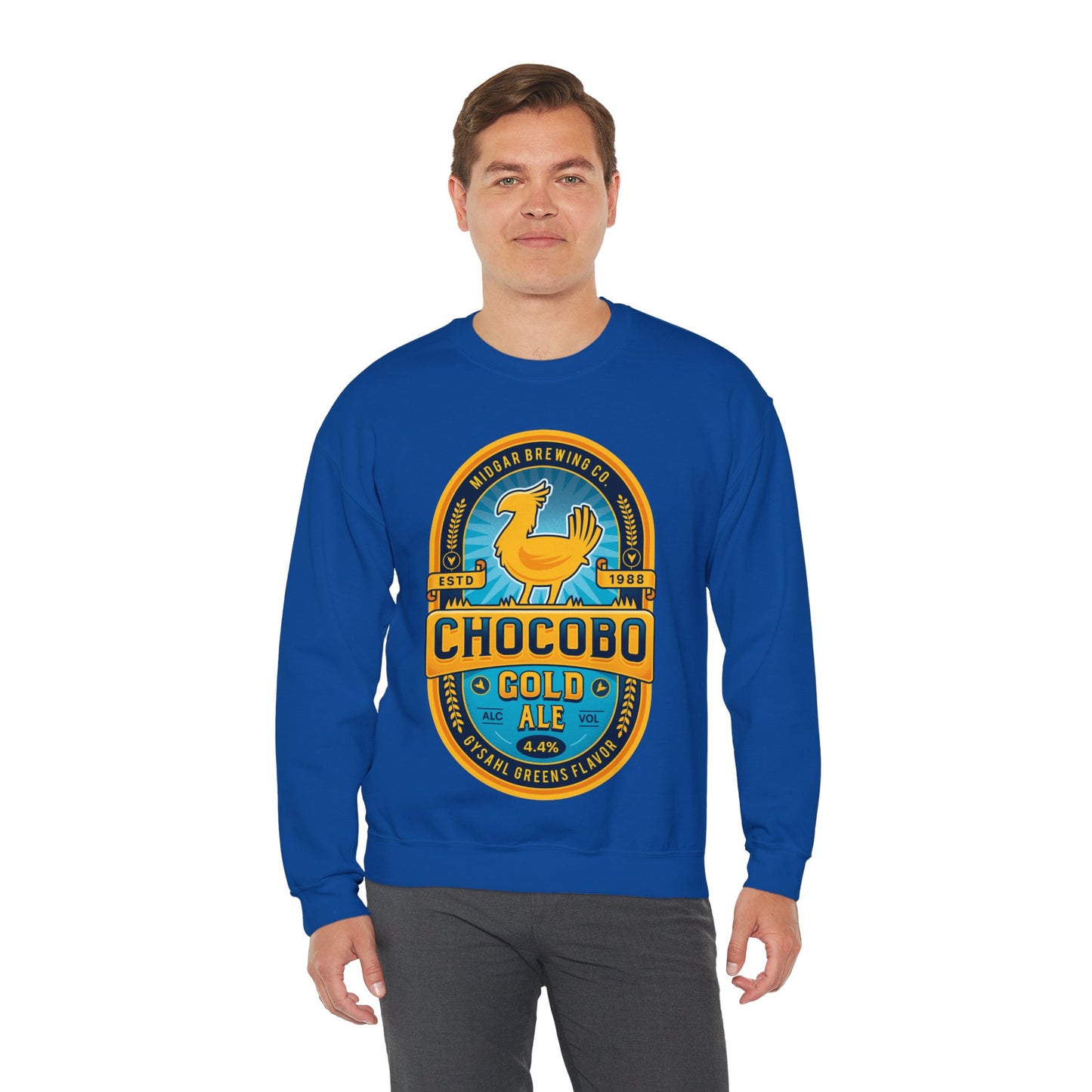 Chocobo Gold Beer Emblem Unisex Crewneck Sweatshirt