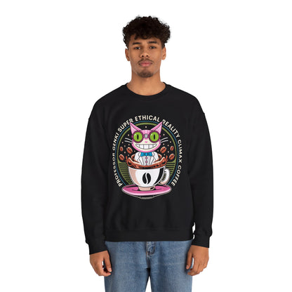 Steelport Cat Coffee Emblem Crewneck Sweatshirt