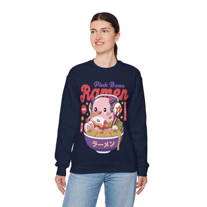 Pink Bean Ramen Kawaii Unisex Crewneck Sweatshirt