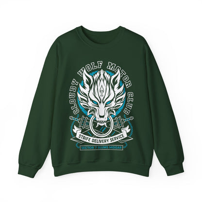 Cloudy Wolf Midgar Motor Crewneck Sweatshirt