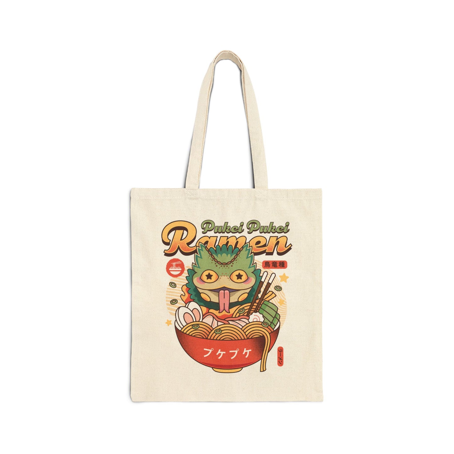 Pukei Pukei Ramen Vintage Cotton Canvas Tote Bag