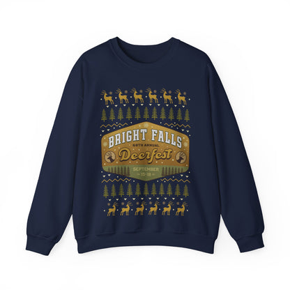 Deerfest Bright Falls Ugly Sweater Unisex Crewneck Sweatshirt