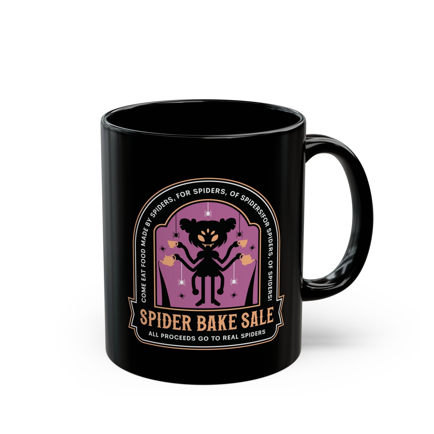Spider Bake Sale Emblem Black Mug