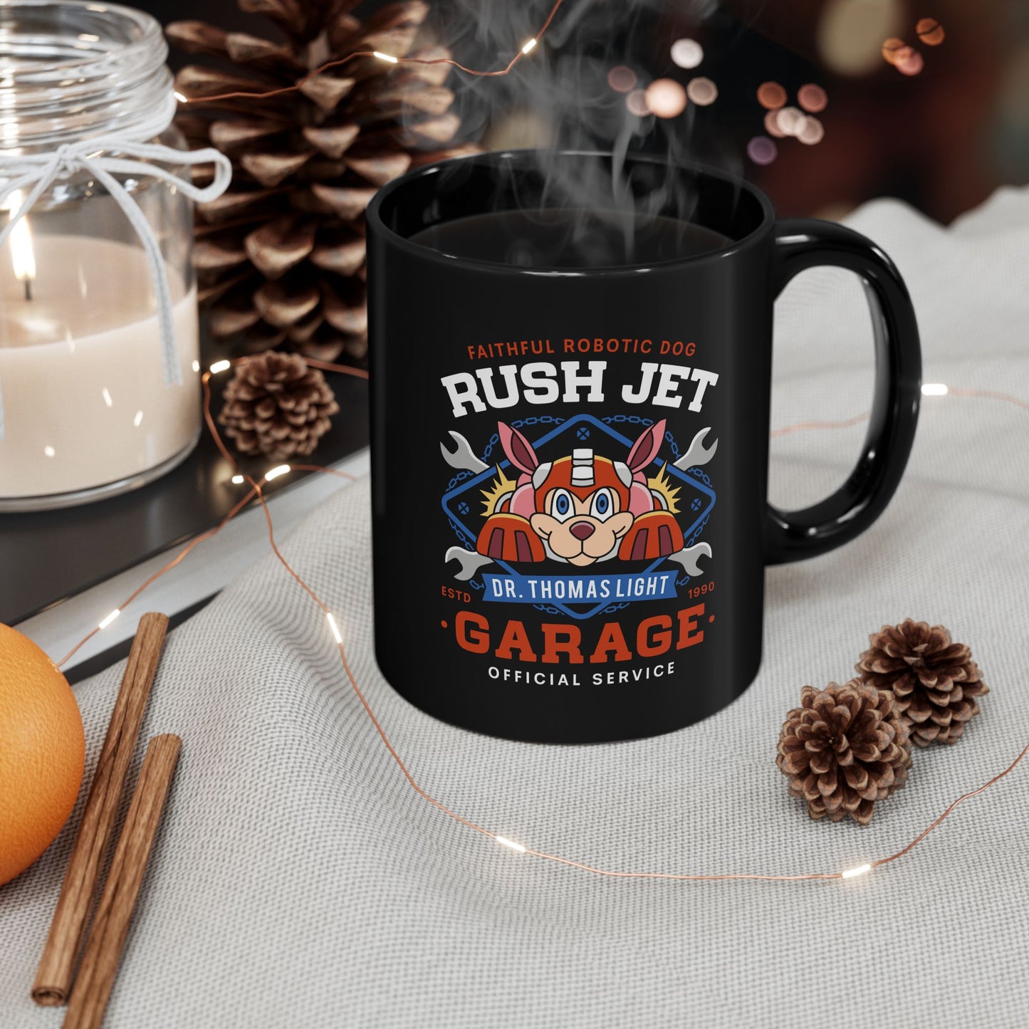 Dr Thomas Light Garage Black Mug