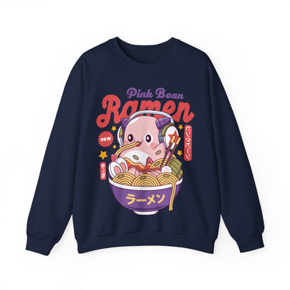 Pink Bean Ramen Kawaii Unisex Crewneck Sweatshirt