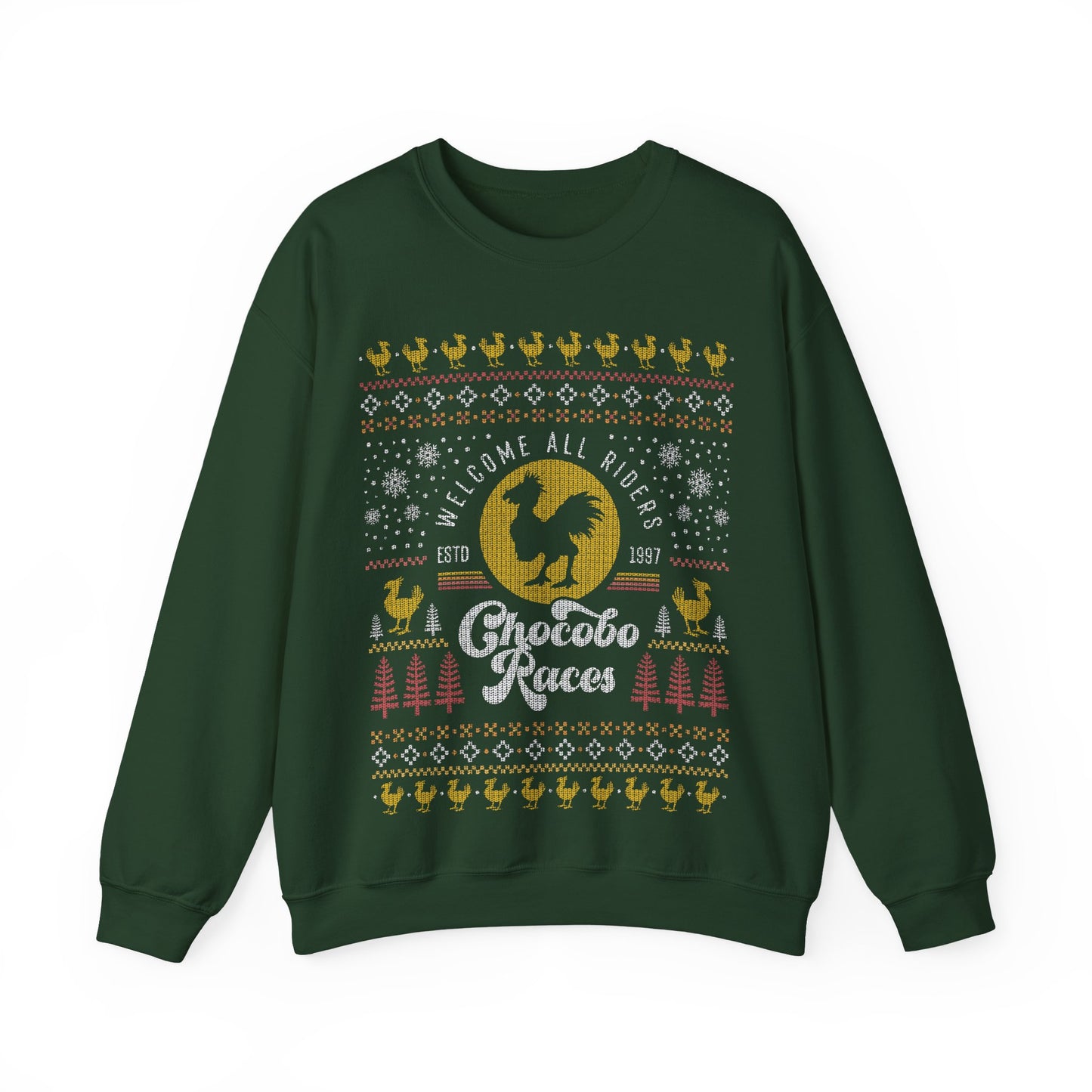 Chocobo Races Ugly Sweater Unisex Crewneck Sweatshirt