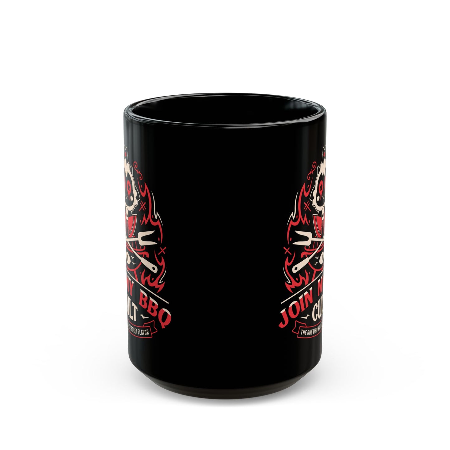 Join My Barbecue Cult Black Mug