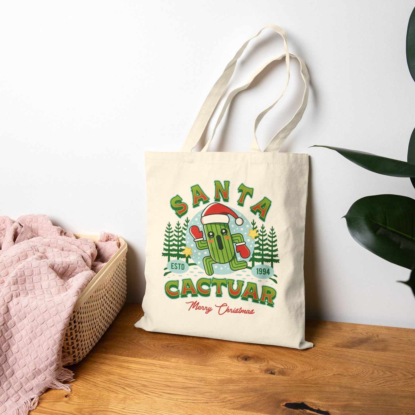 Santa Cactuar Canvas Tote Bag