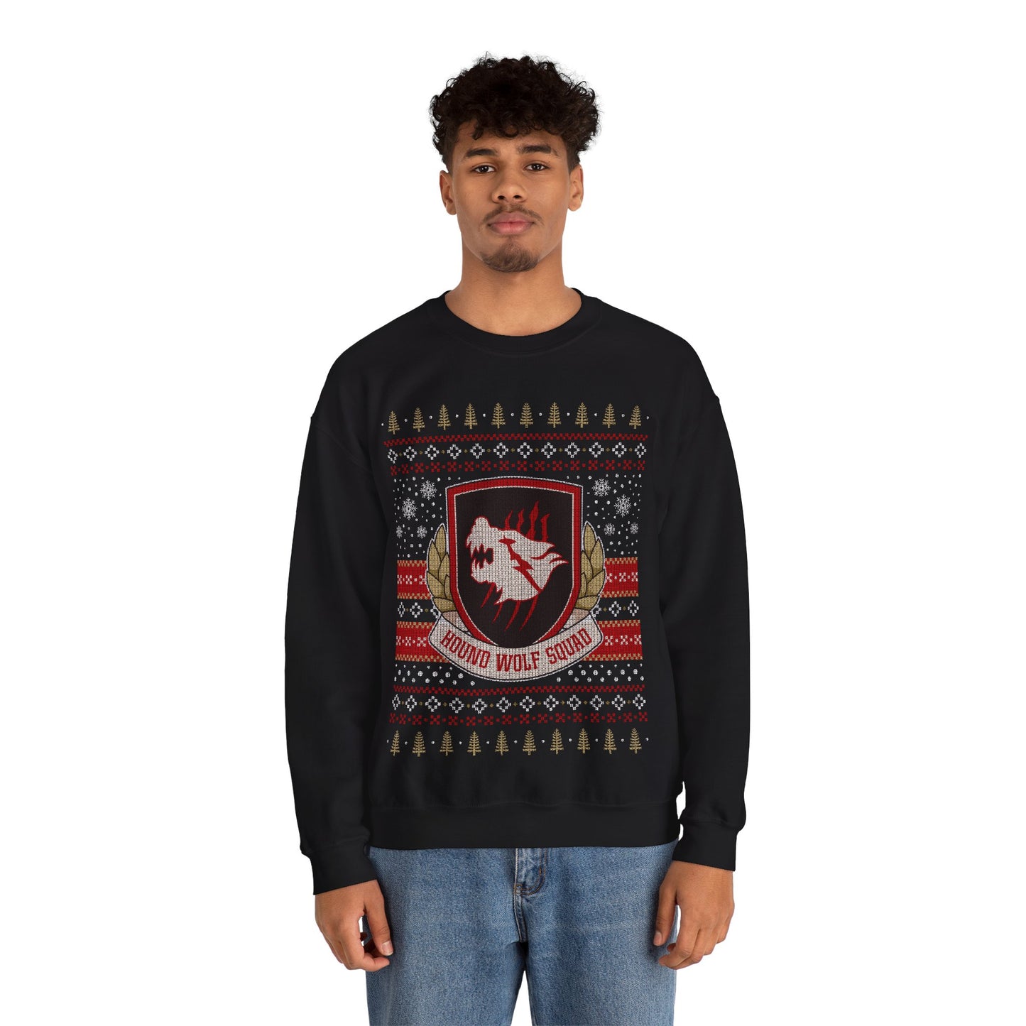 Hound Wolf Squad Christmas Unisex Crewneck Sweatshirt