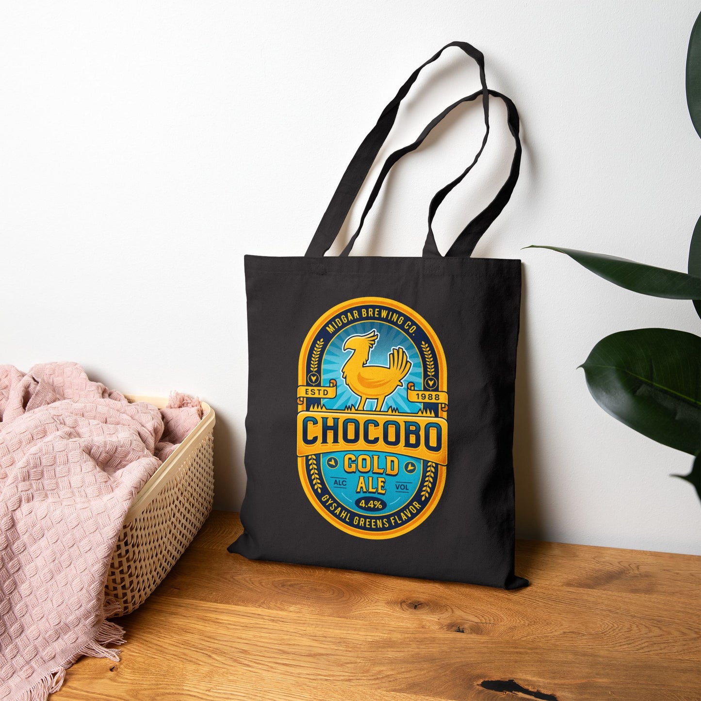 Chocobo Gold Beer Emblem Canvas Tote Bag