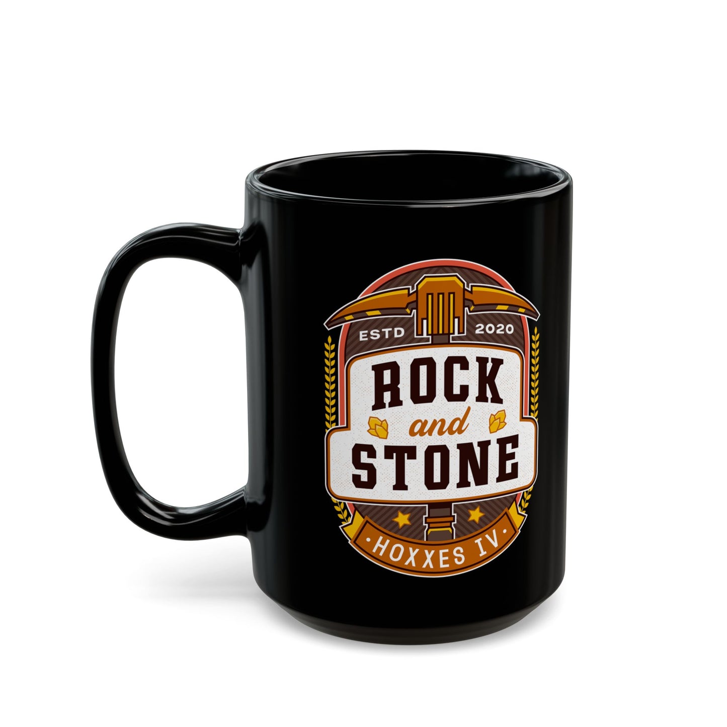 Rock And Stone Emblem Black Mug
