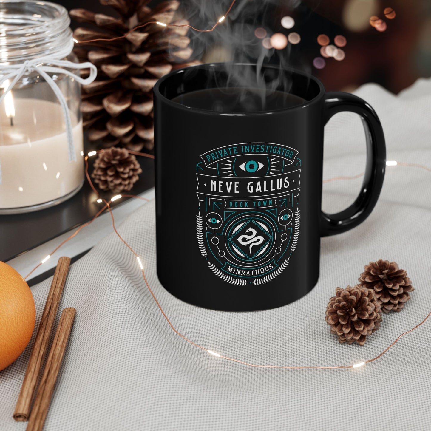 Minrathous Private Investigator Crest Black Mug