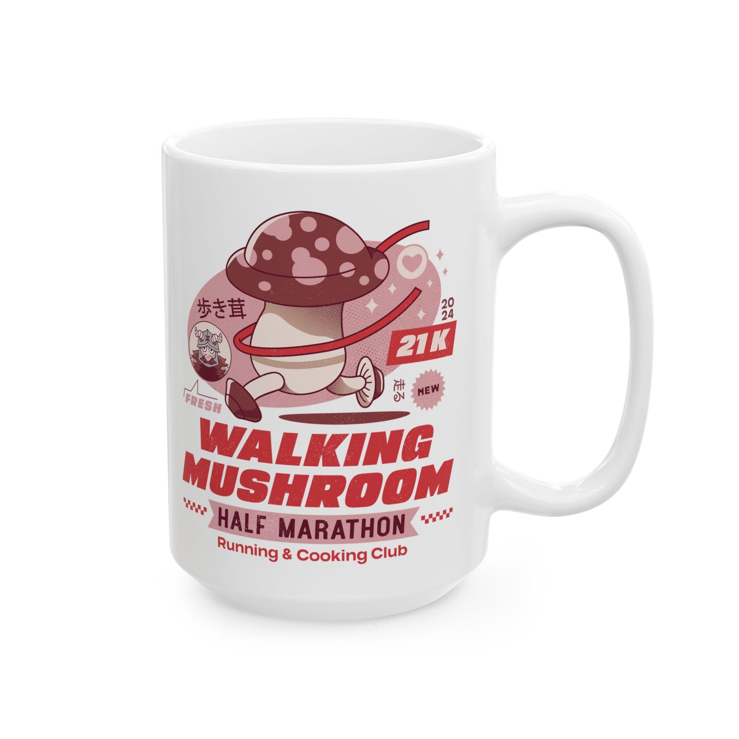 Walking Mushroom Marathon Ceramic Mug