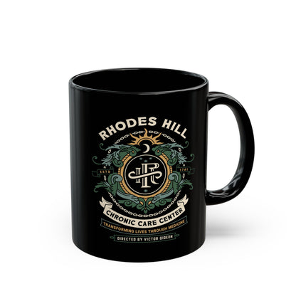 Rhodes Hill Chronic Care Center Crest Black Mug