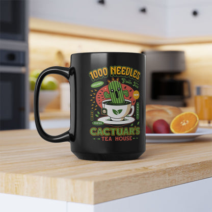 Cactuar Green Tea Emblem Black Mug