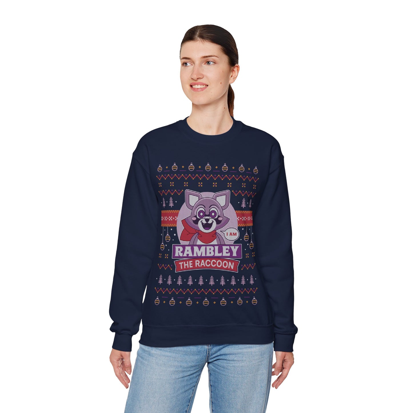Rambley Raccoon Ugly Sweater Unisex Crewneck Sweatshirt