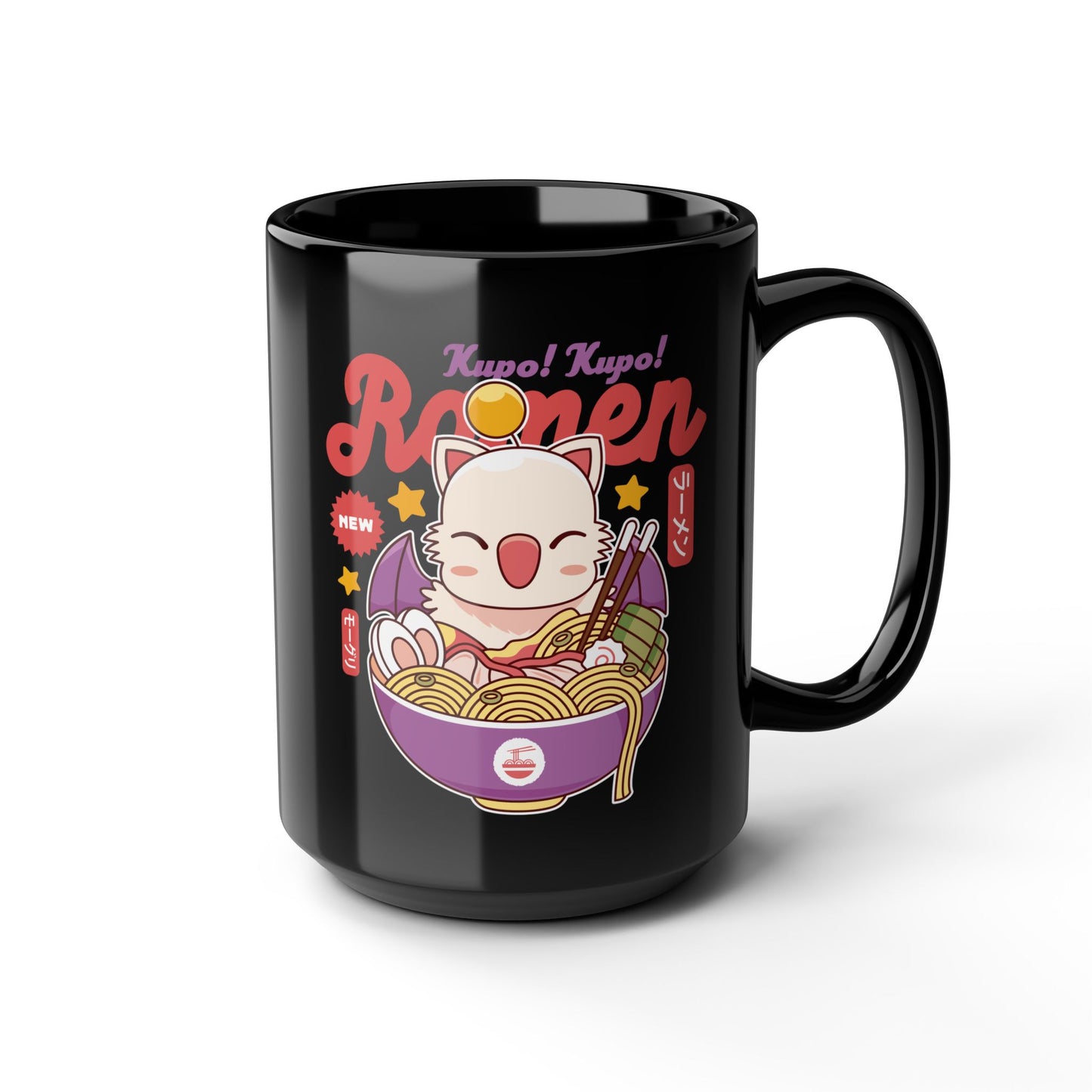 Moogle Kupo Ramen Black Mug