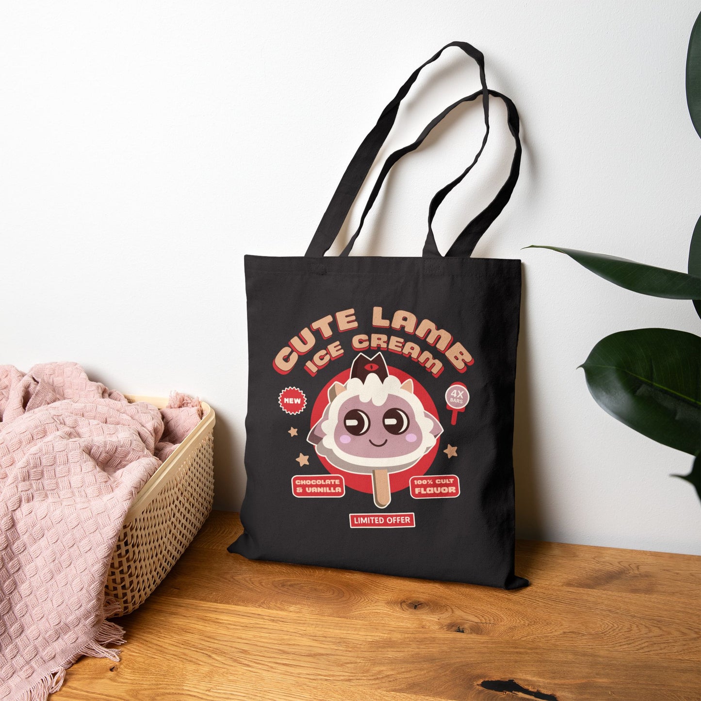 Lamb Ice Cream Cotton Canvas Tote Bag