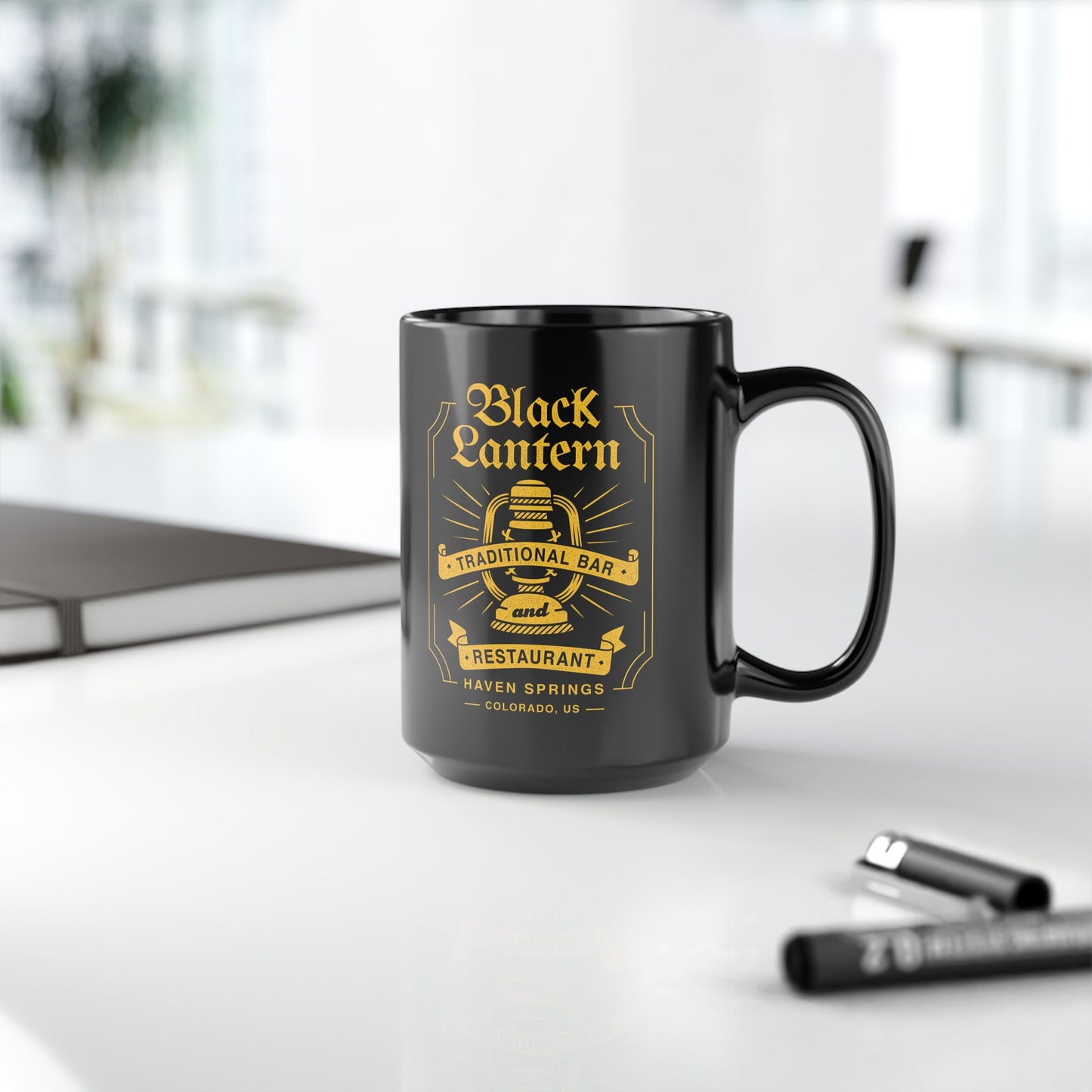 The Black Lantern Emblem Black Mug