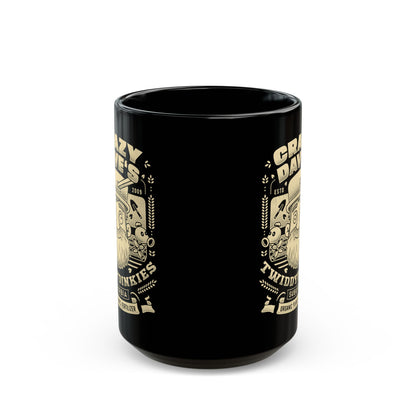 Crazy Dave Emblem Grunge Black Mug