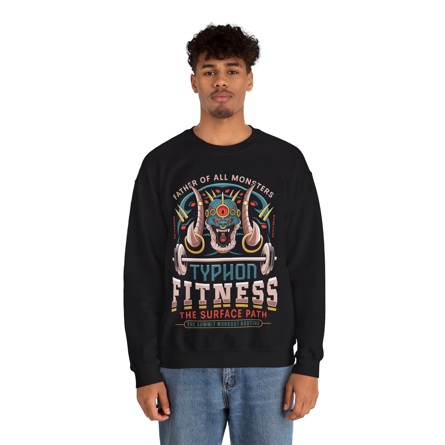 Father Of All Monsters Fitness Emblem Crewneck Sweatshirt