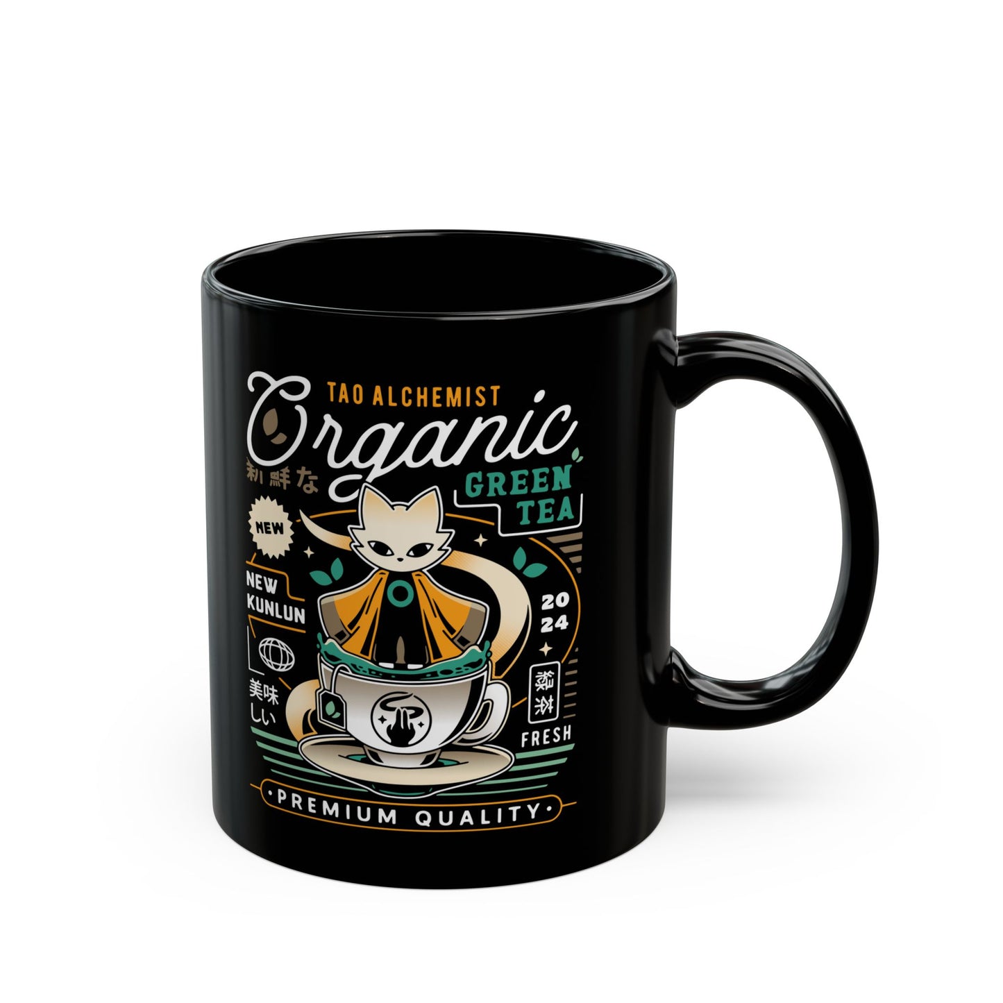 Mysterious Alchemist Green Tea Black Mug