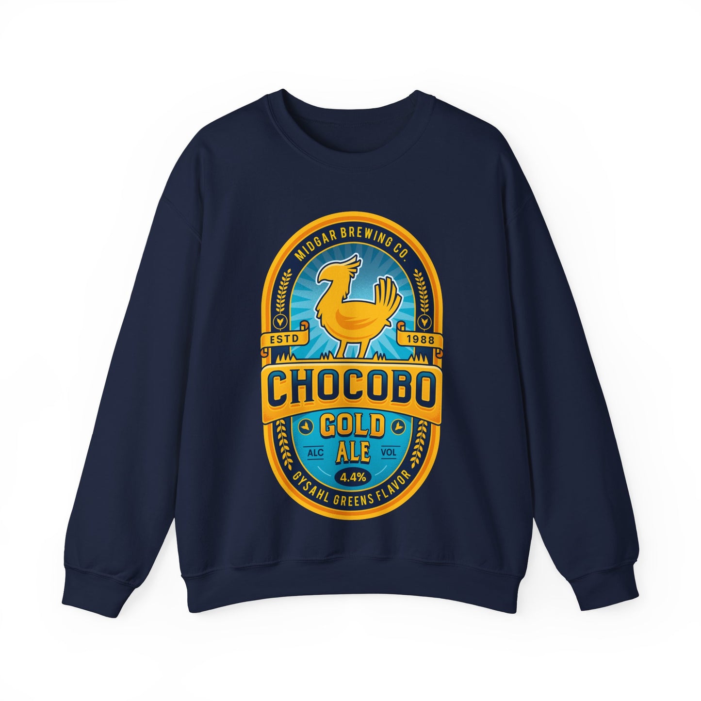 Chocobo Gold Beer Emblem Unisex Crewneck Sweatshirt