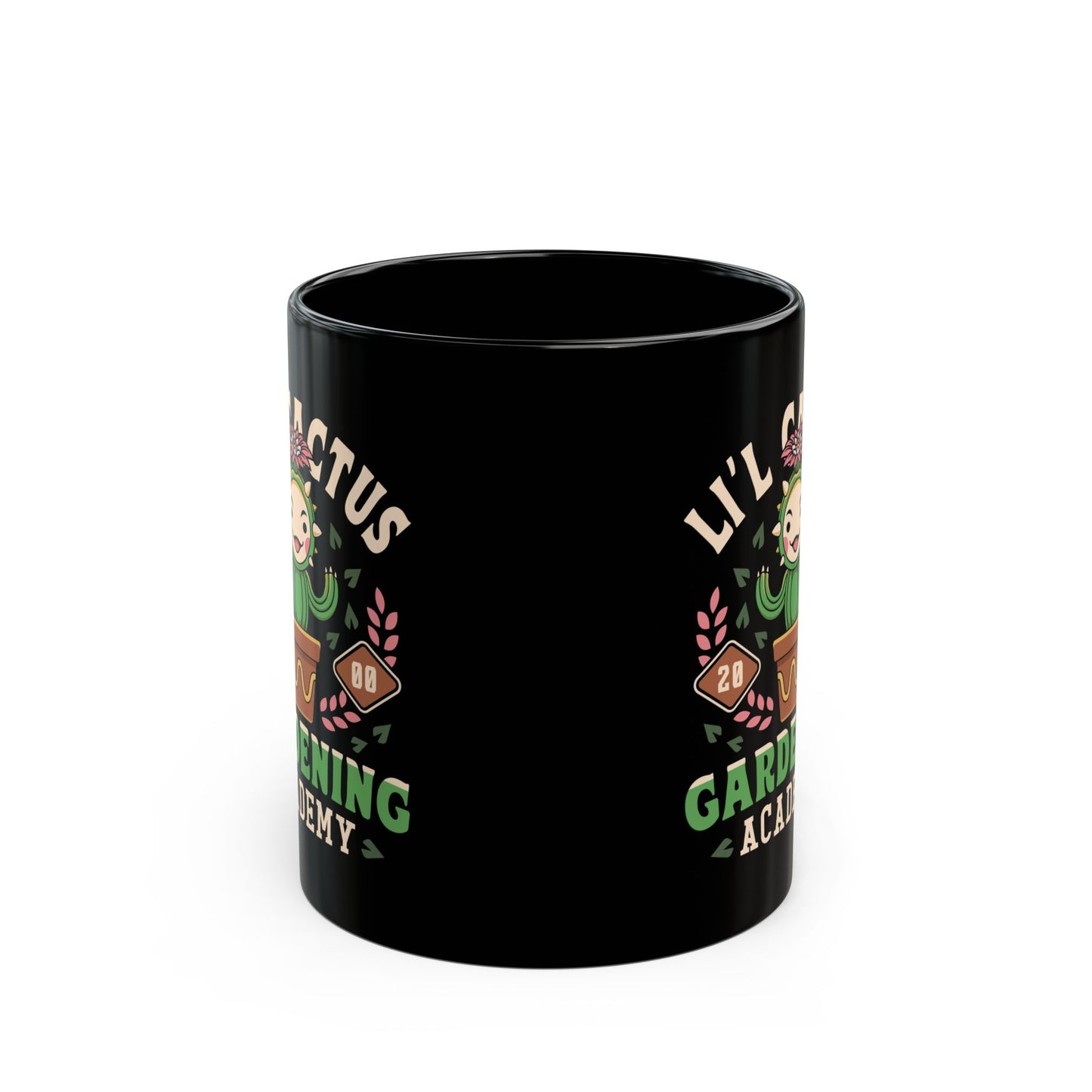 Lil Cactus Gardening Academy Black Mug