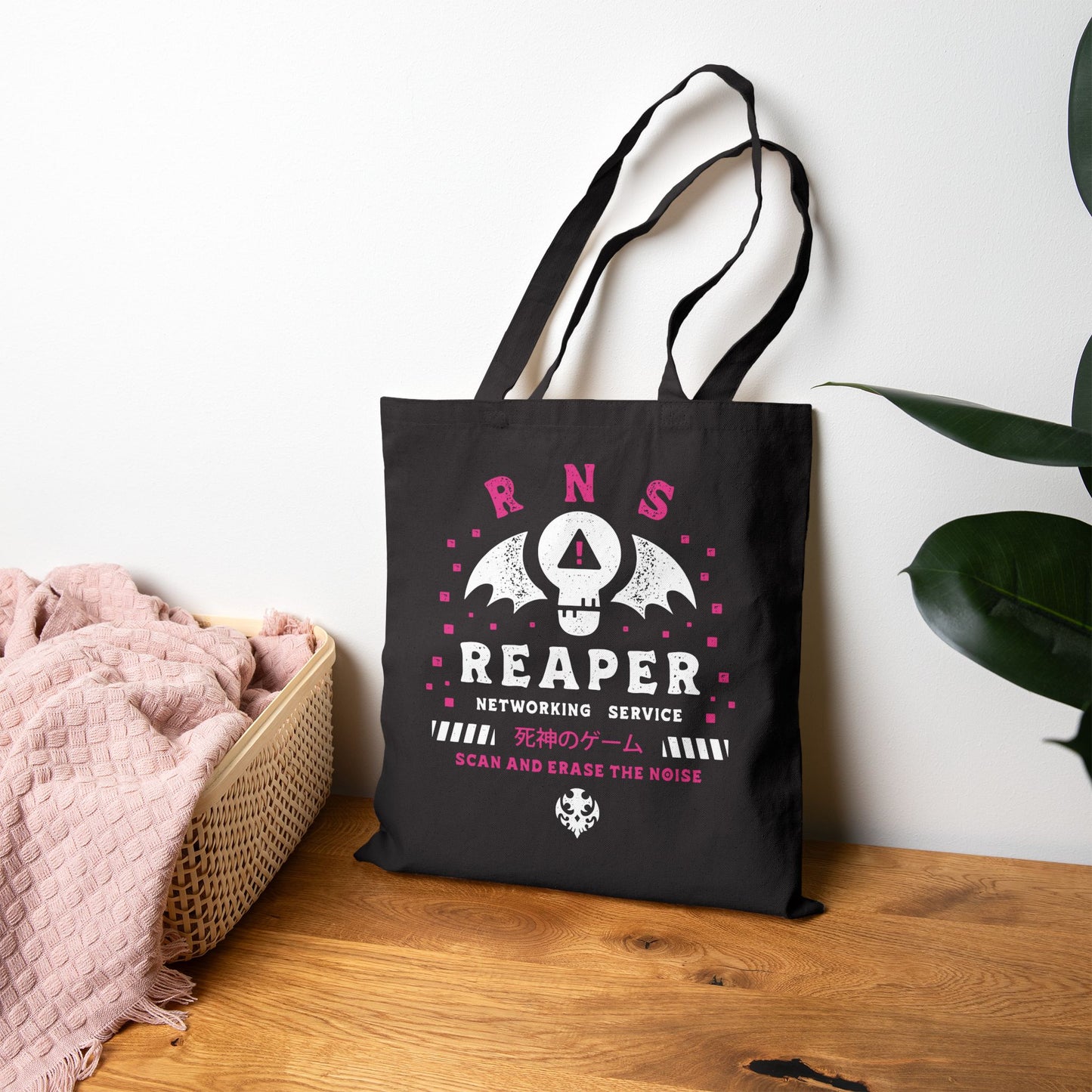 Reaper Networking Service Grunge Crest Canvas Tote Bag