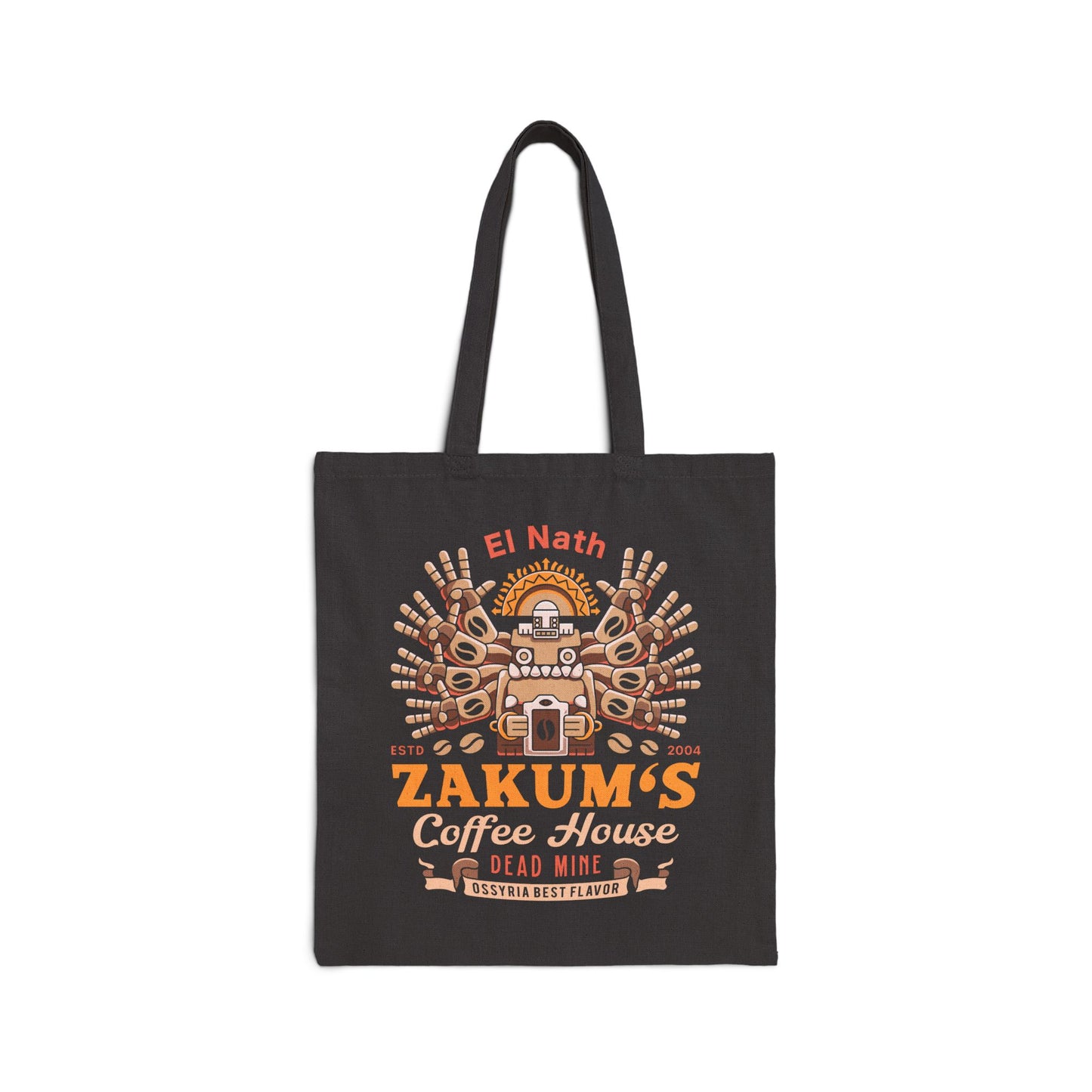 Zakum Coffee Emblem Cotton Canvas Tote Bag
