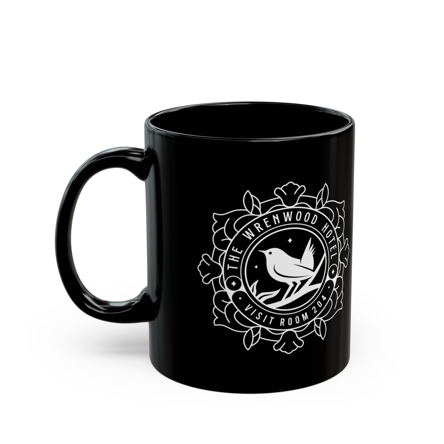 Wrenwood Hotel Emblem Black Mug