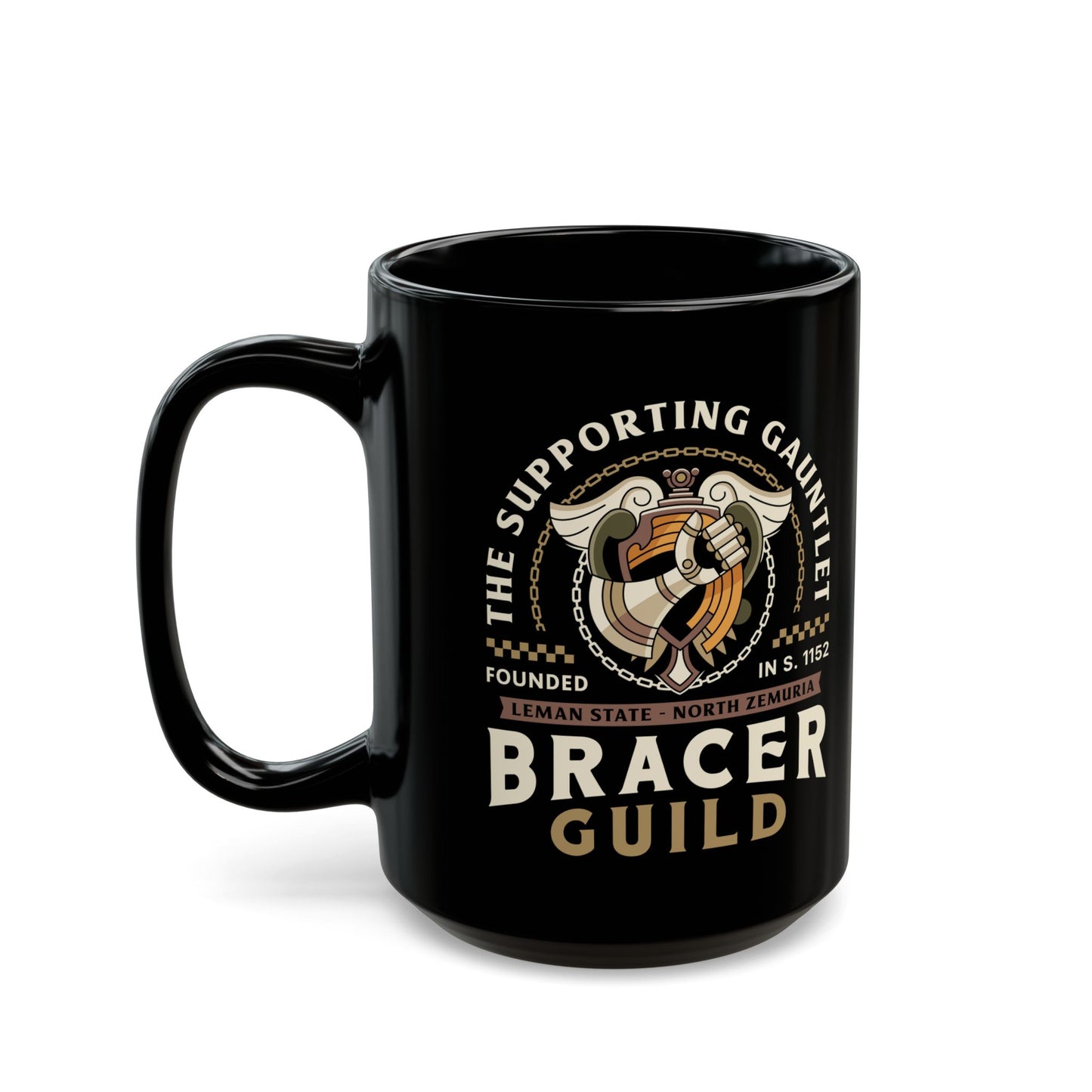 Bracers Guild Leman Crest Black Mug