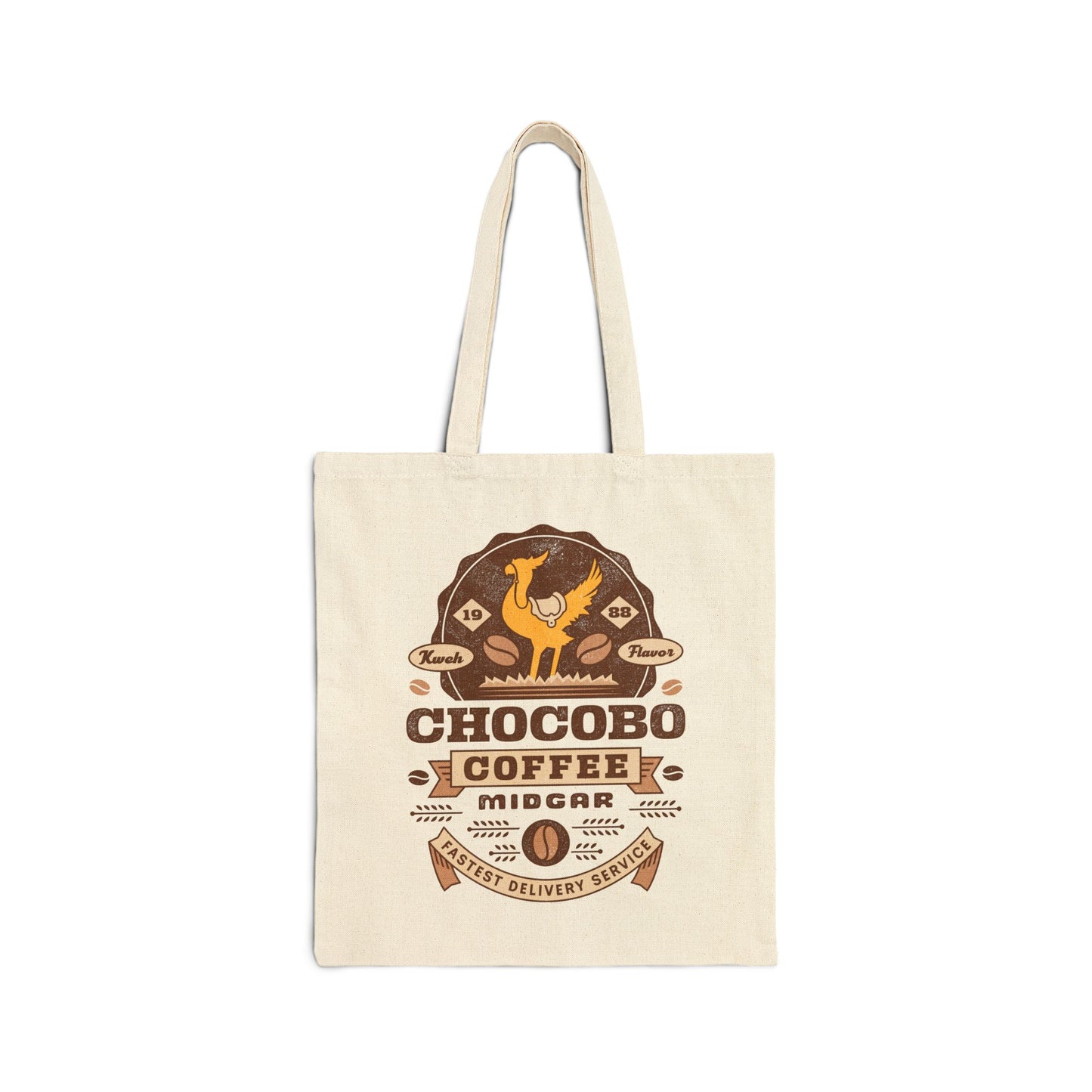Chocobo Coffee Vintage Canvas Tote Bag