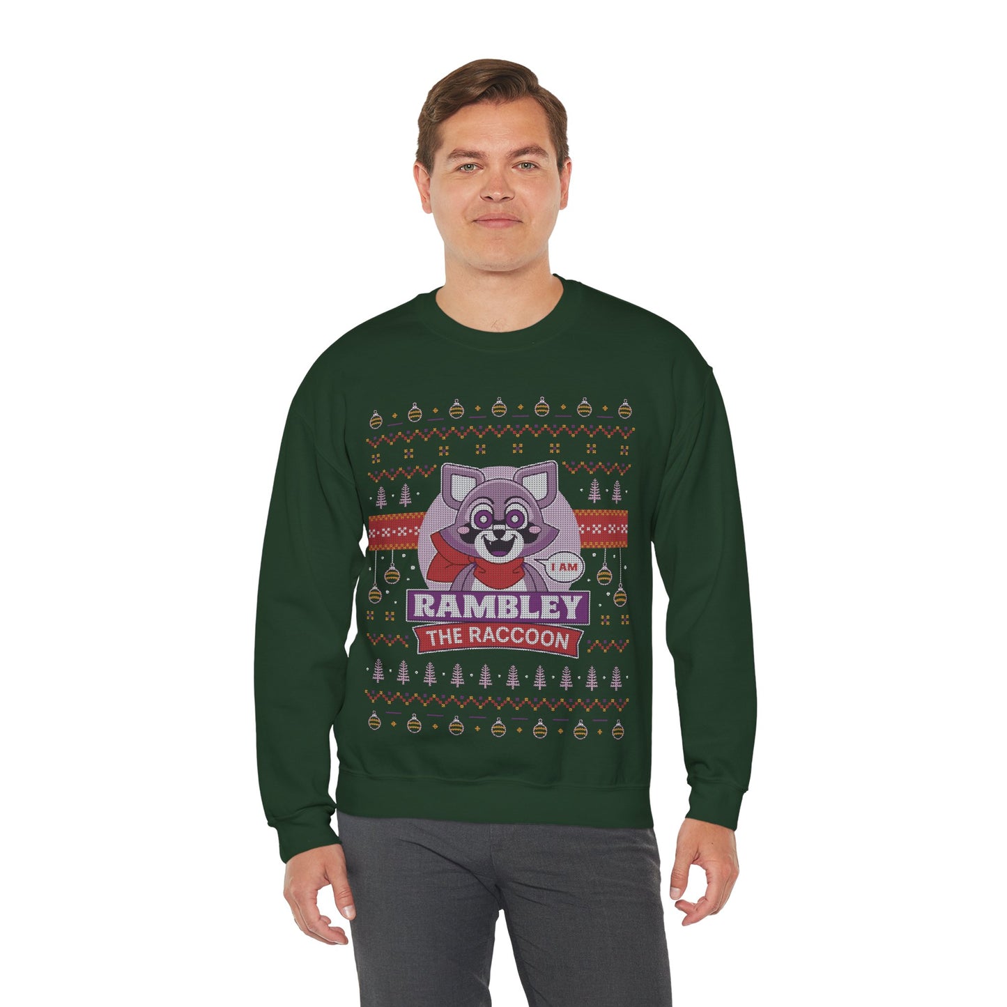 Rambley Raccoon Ugly Sweater Unisex Crewneck Sweatshirt