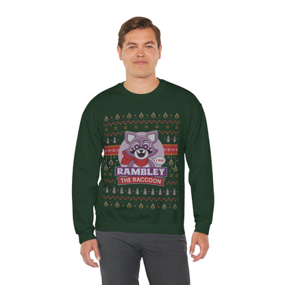 Rambley Raccoon Ugly Sweater Unisex Crewneck Sweatshirt