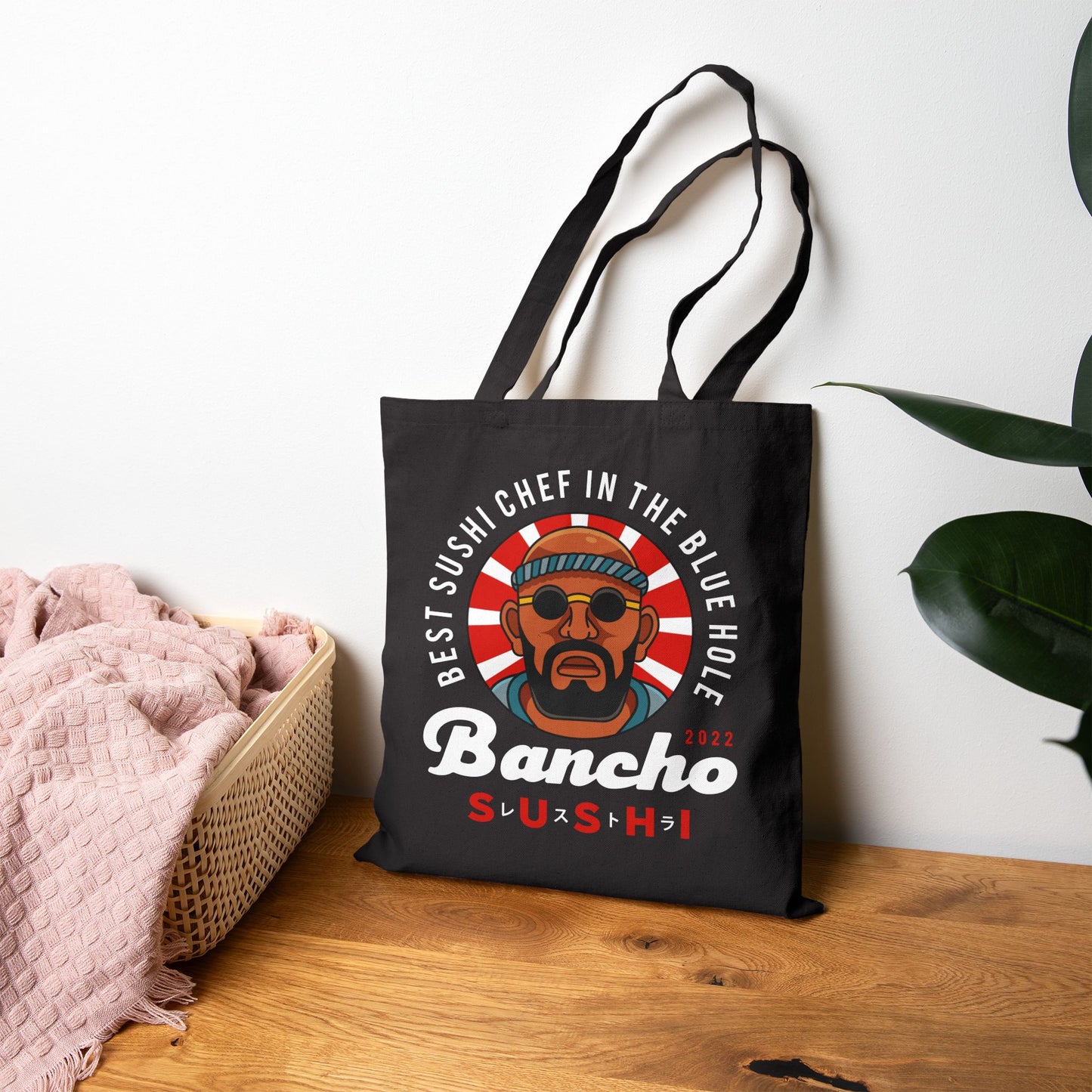 Bancho Sushi Emblem Cotton Canvas Tote Bag