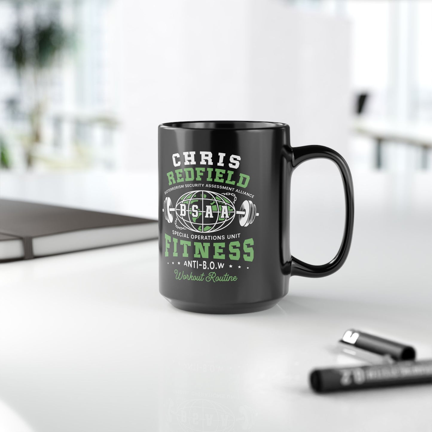 Bsaa Redfield Fitness Emblem Black Mug